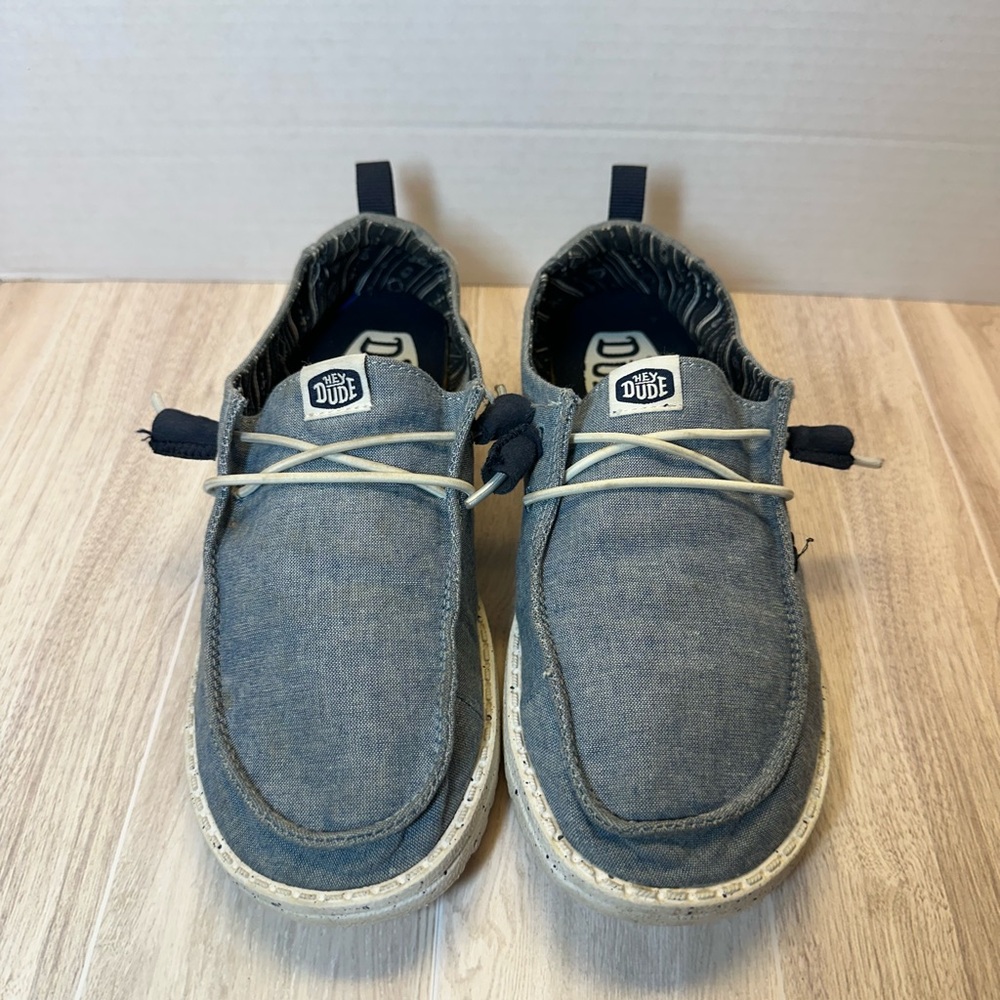 Hey Dude Women's Denim Blue Slip-On Sneakers - Picture 1 of 10